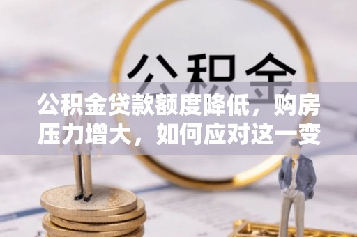 惠济公积金贷款额度降低，购房压力增大，如何应对这一变化？