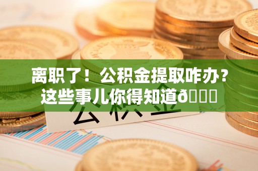 惠济离职了！公积金提取咋办？这些事儿你得知道😎