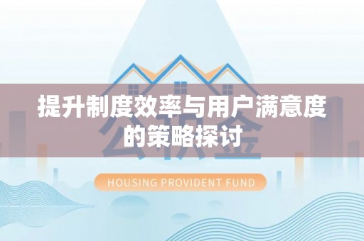 惠济提升制度效率与用户满意度的策略探讨
